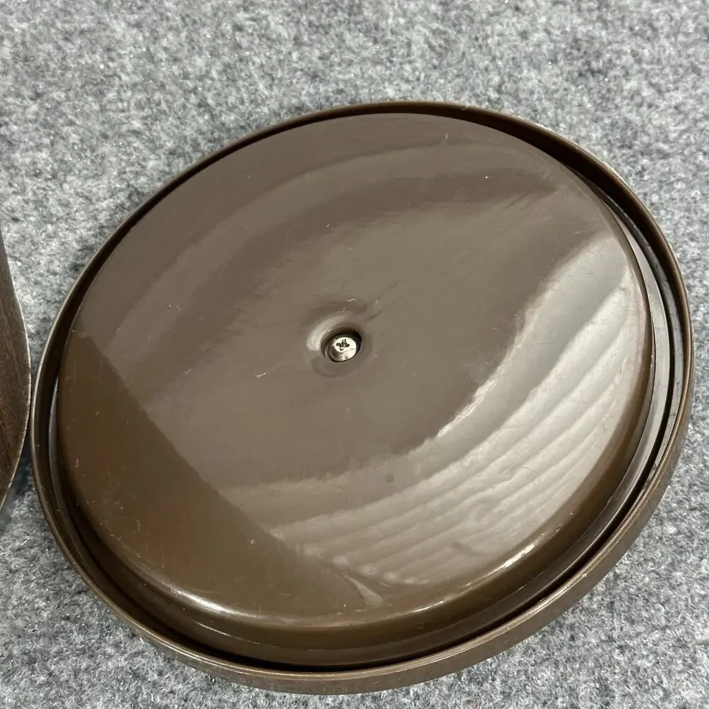 Vintage Mid Century KROMEX Walnut & Chrome Steel Ice Bucket & Butter Dish (9”) T